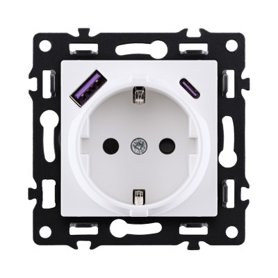 Розетка Asthetik AS-016WH