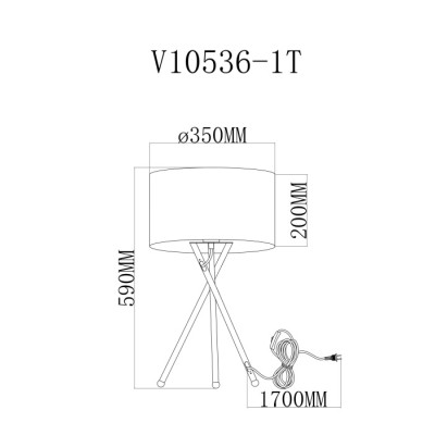 Интерьерная настольная лампа Palma V11598-1T