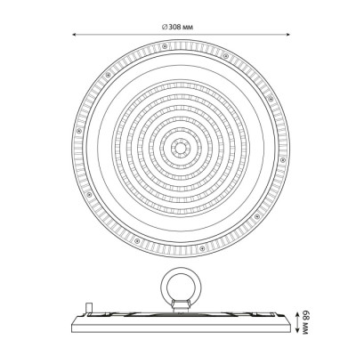 Промышленный купольный светильник  ULY-U37D-200W/4000K IP65 GREY